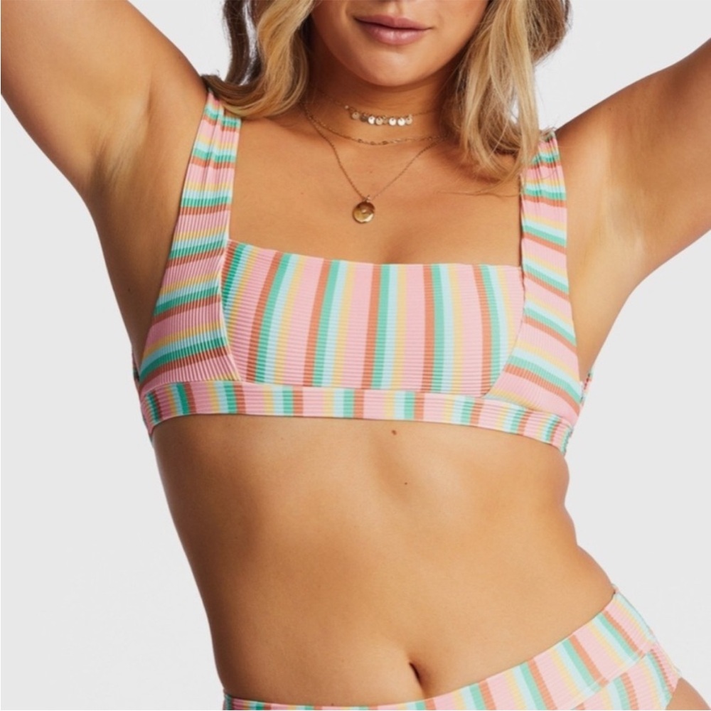 Billabong Island Glow Tanlines Bikini Top SZ L NWT